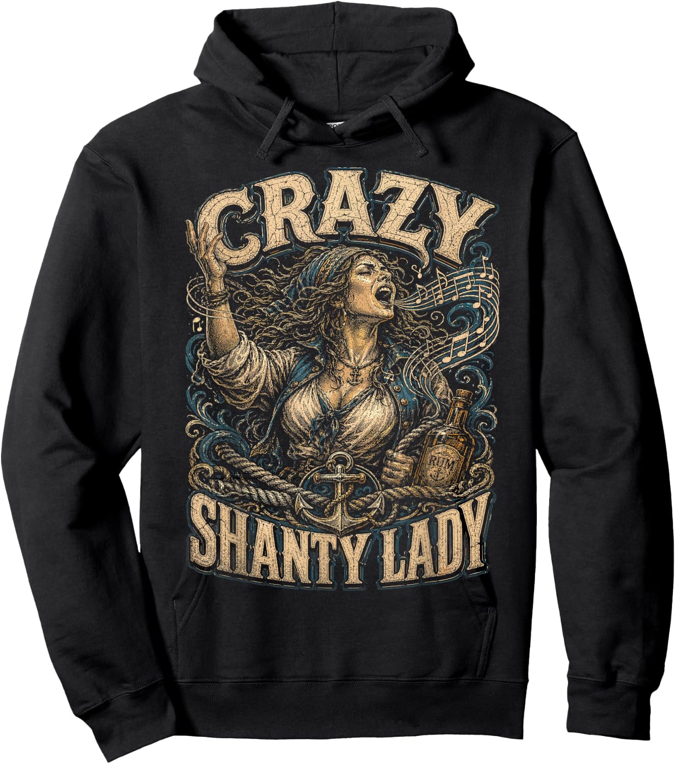 Sailors Sea Shanty Crazy Shanty Lady Hoodie - Hoodie | Black
