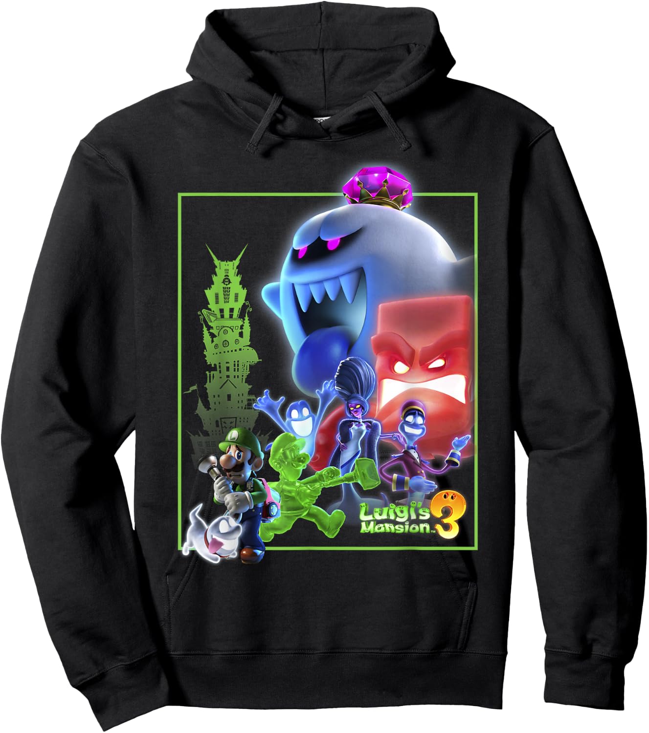 Luigi's Mansion 3 Collage Poster Hoodie - Hoodie | Black