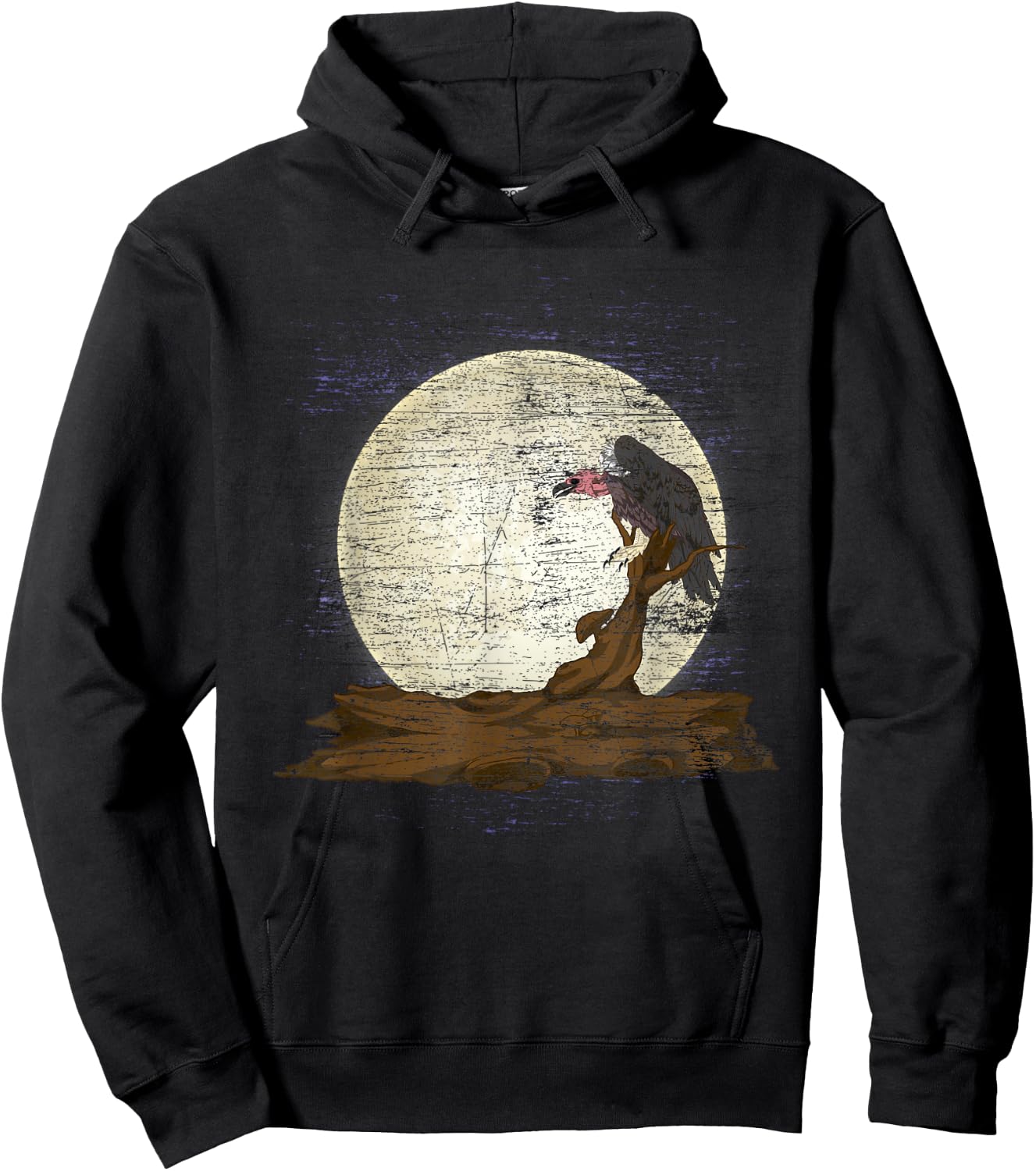 Scavenger Bird Moonlight Full Moon Turkey Vulture Vulture Hoodie - Hoodie | Black