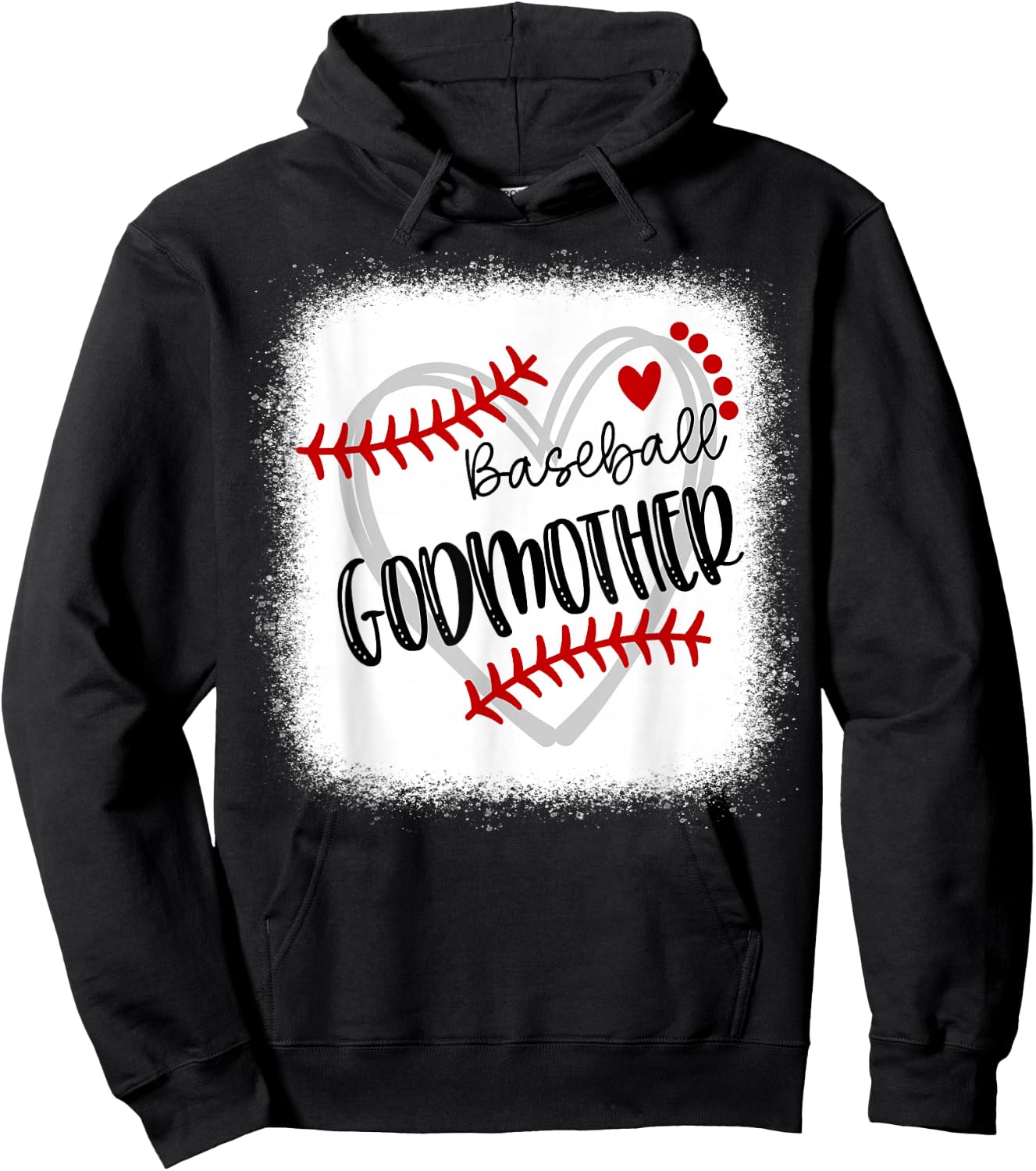 Personalized Baseball Heart Cute Godmother Women Hoodie - Hoodie | Black