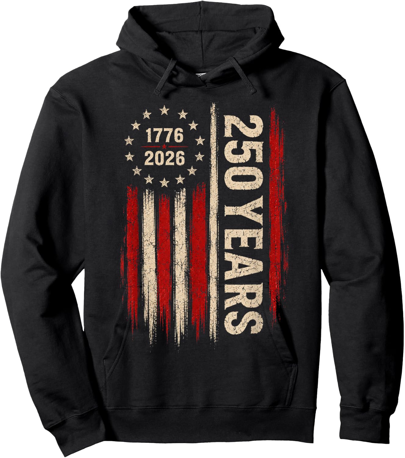 250 Year American Flag 250th Anniversary USA 4th of July Hoodie - Hoodie | Black