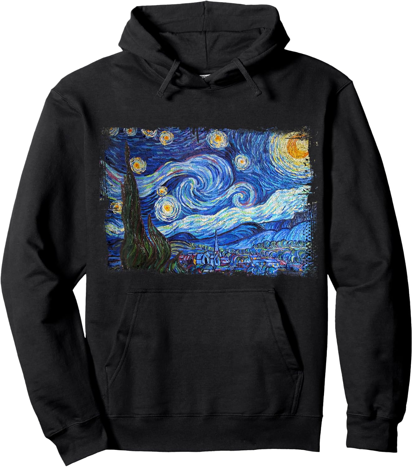 Starry Night by Vincent Van Gogh Famous Painting Hoodie - Hoodie | Black