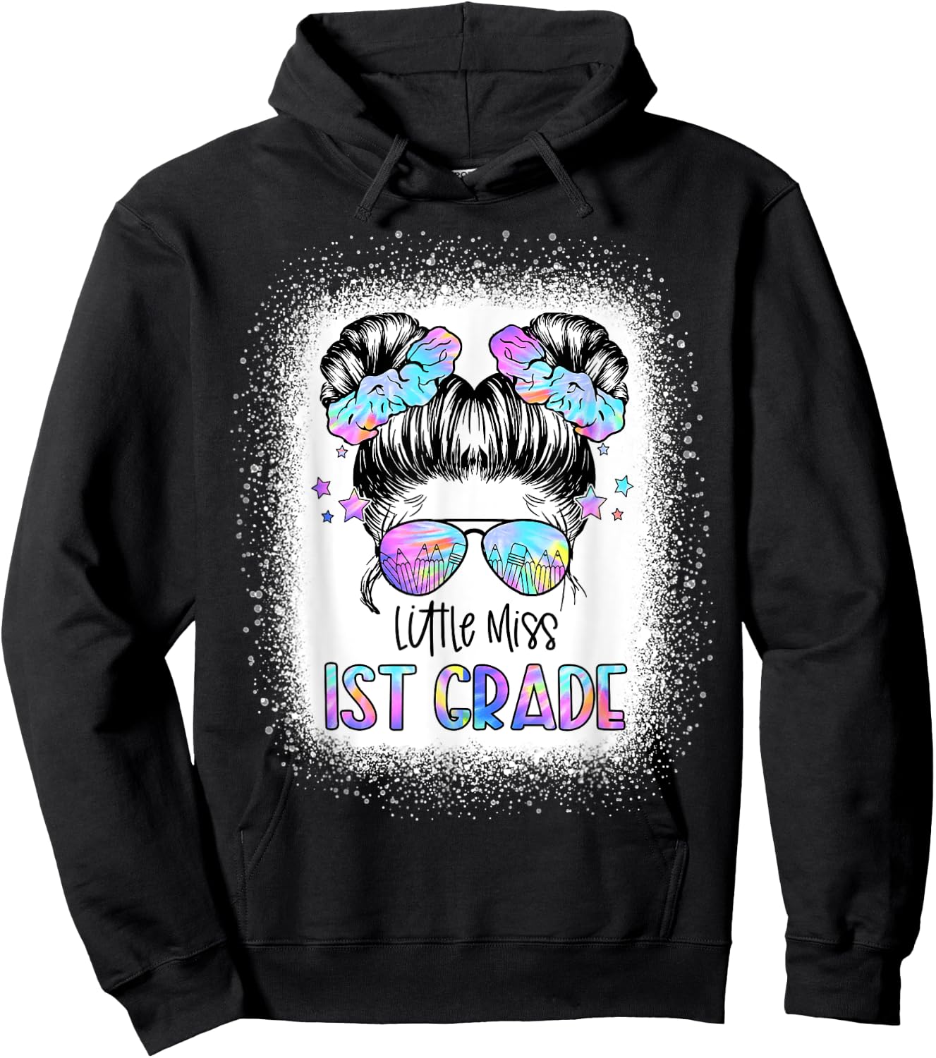 Little Miss 1st Grade First Day Of School First Grade Girls Hoodie - Hoodie | Black