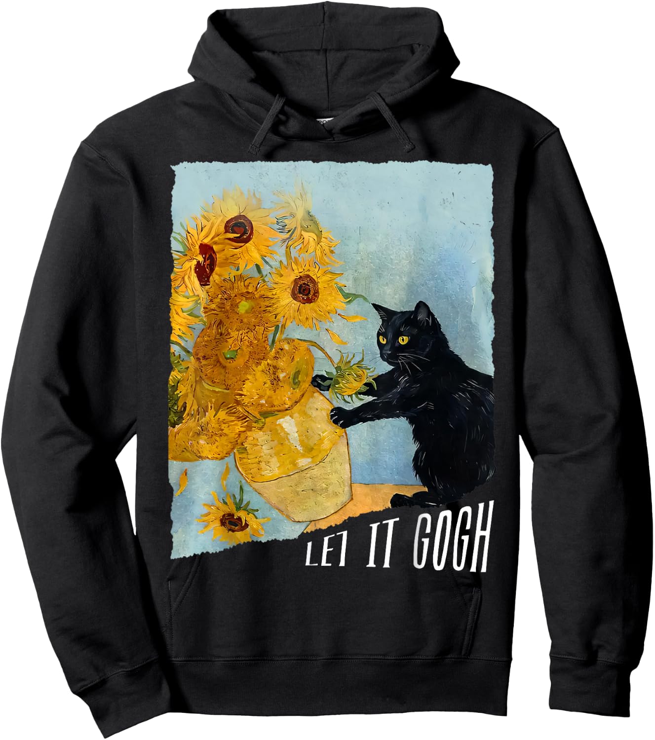 Let it Gogh Funny Vincent Van Gogh Starry Night Design Hoodie - Hoodie | Black