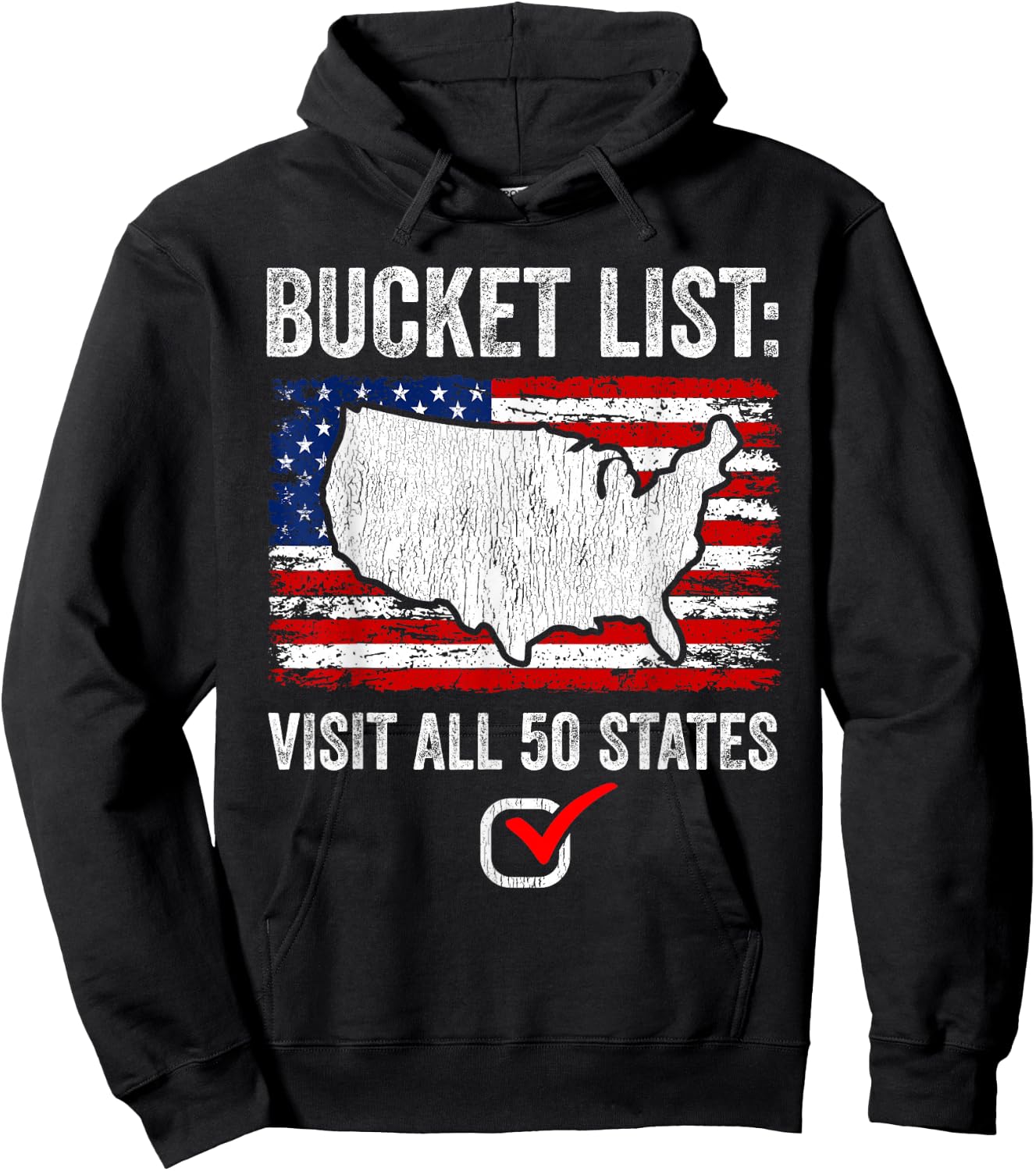 Bucket List Travel All 50 US States Completed US Travel Hoodie - Hoodie | Black