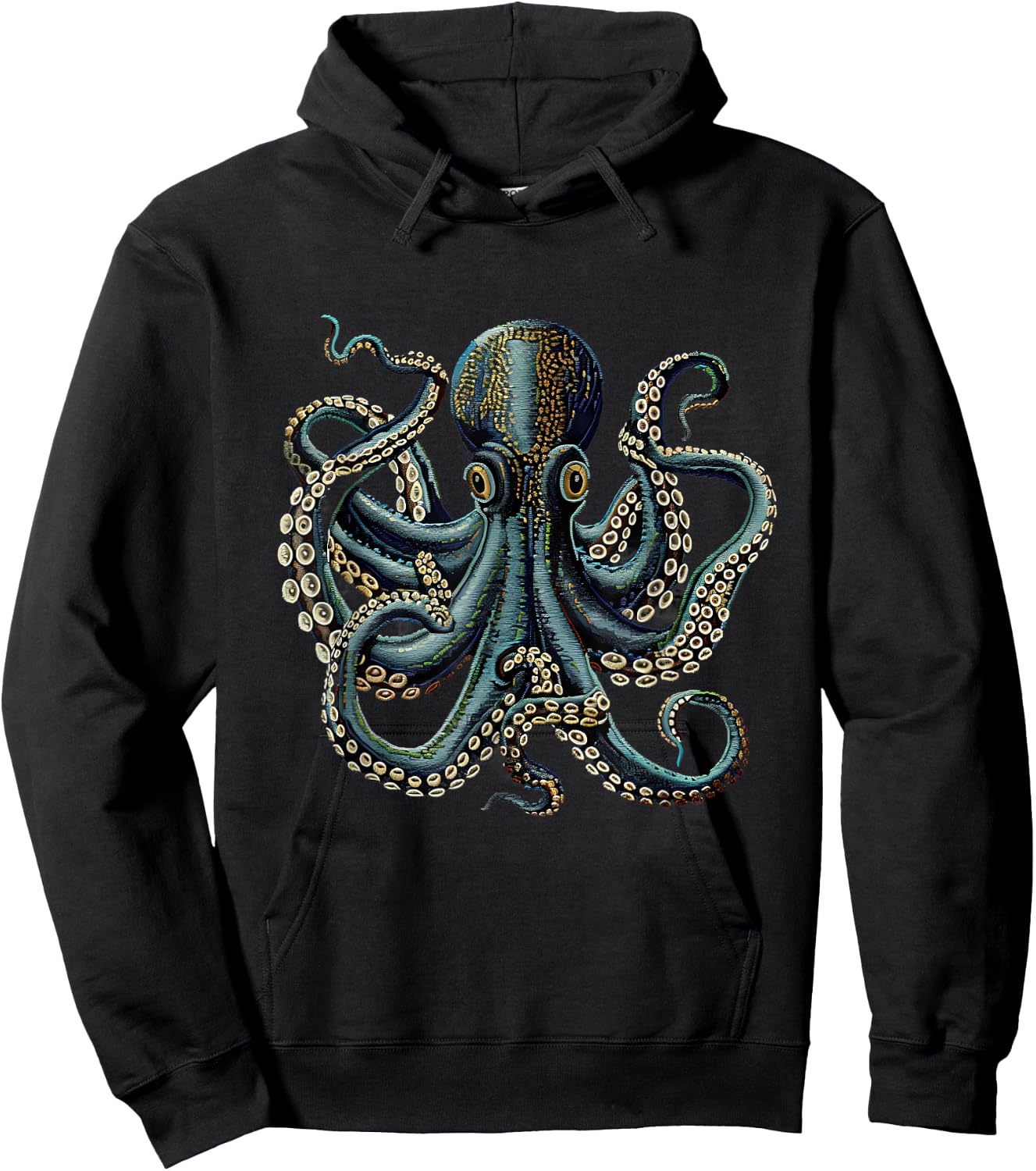 Octopus Sea Monster Motif Ocean Sea Octopus Cthulhu Artwork Hoodie - Hoodie | Black