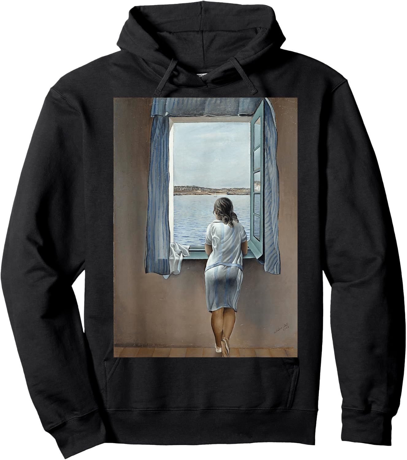 Junge Frau an einem Fenster von Dali Hoodie - Hoodie | Black