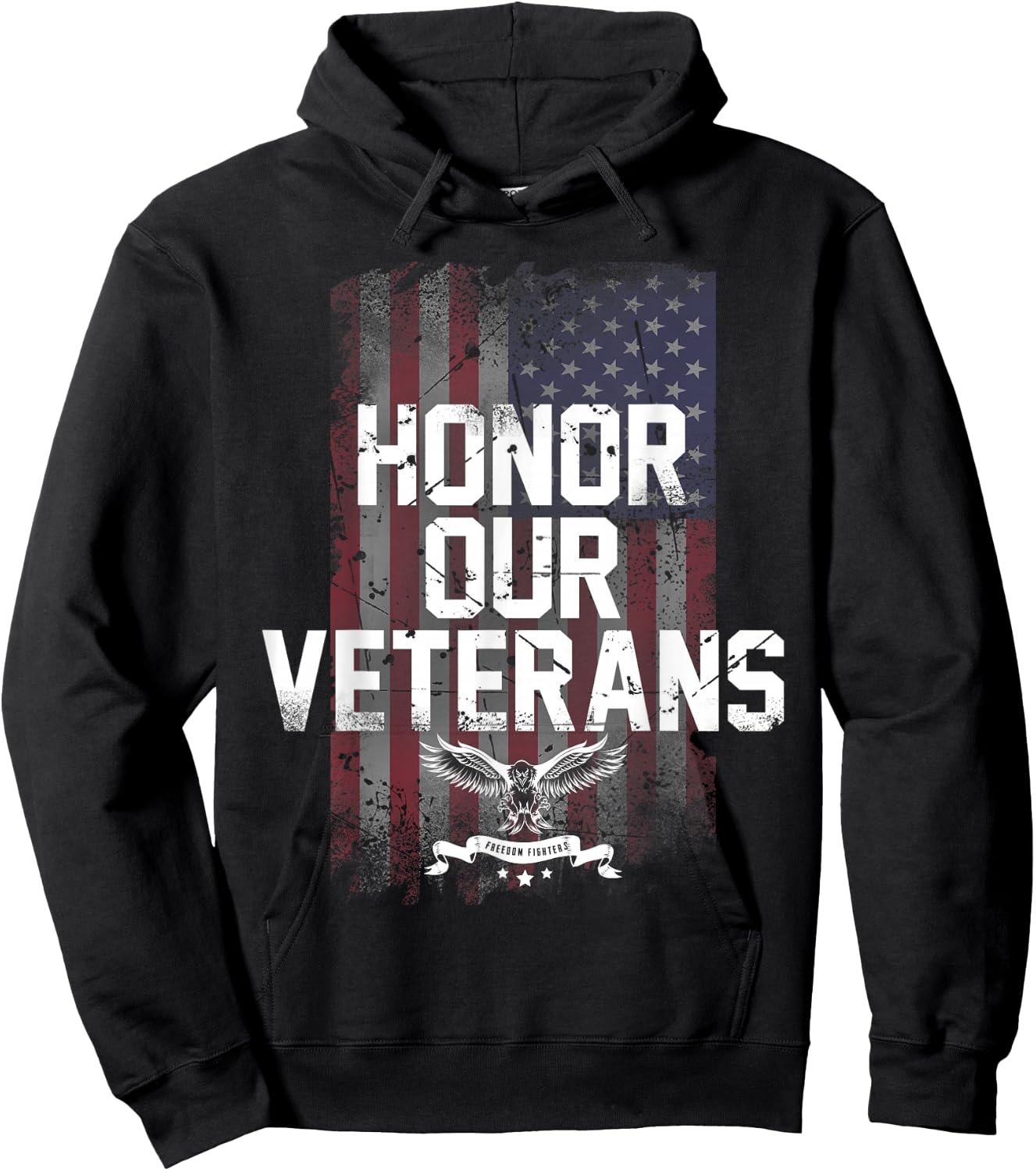 Honor Our Vets Happy Veterans Day Fallen Soldiers Hoodie - Hoodie | Black