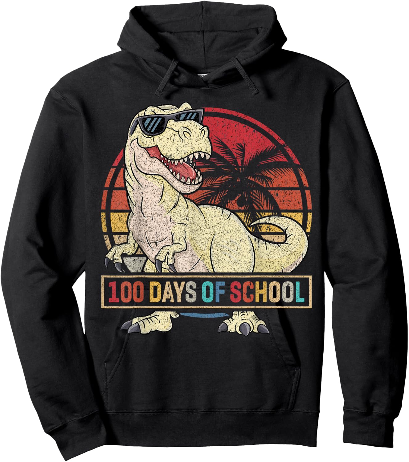 100 Days of School Dinosaur 100 Days Smarter Kids 100th Day Hoodie - Hoodie | Black