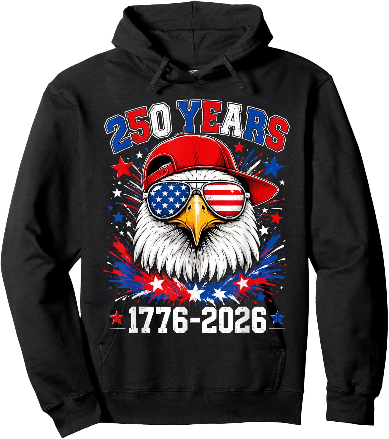 250th Anniversary USA Boys Kids Eagle 250 Years 4th of July Hoodie - Hoodie | Black