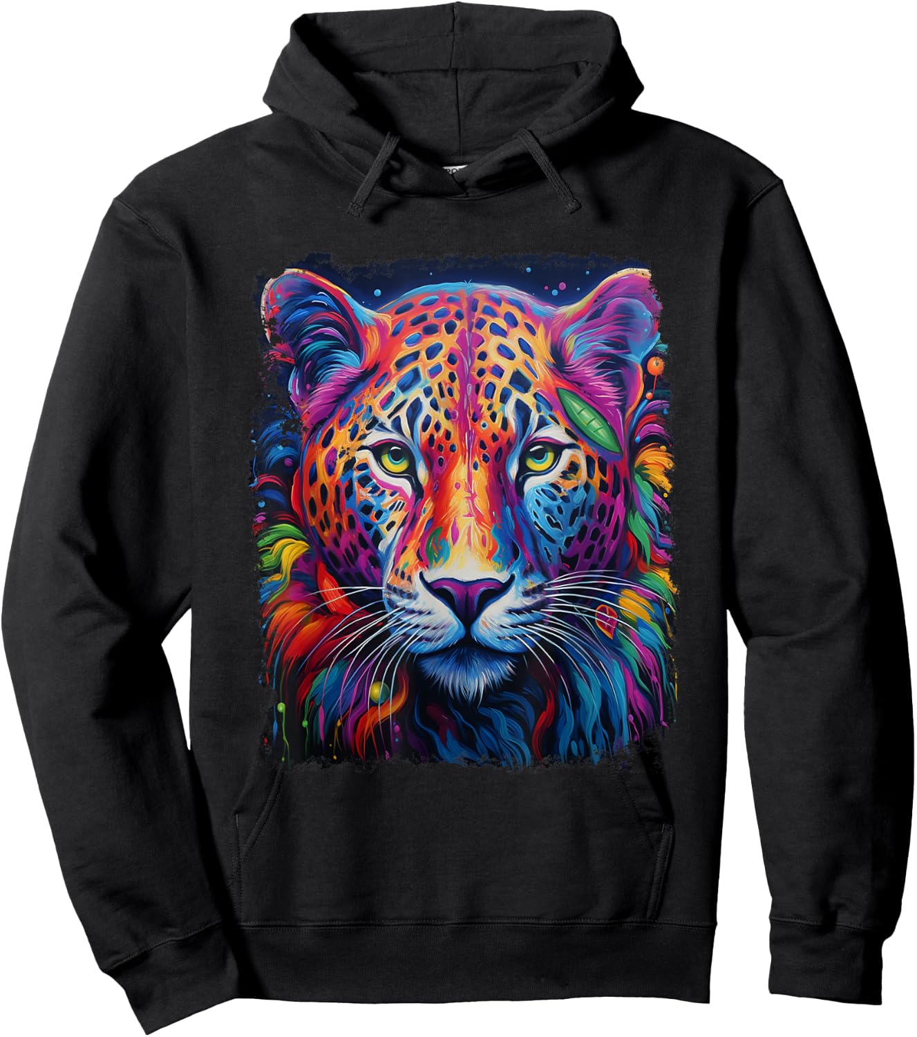 Pop Art Colorful Jaguar Hoodie - Hoodie | Black