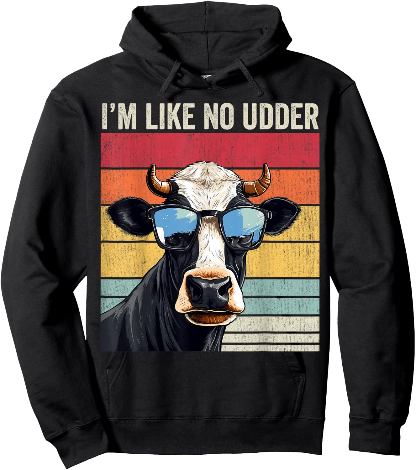 Dairy Farmer, I'm Like No Udder, Funny Dairy Cow Hoodie - Hoodie | Black