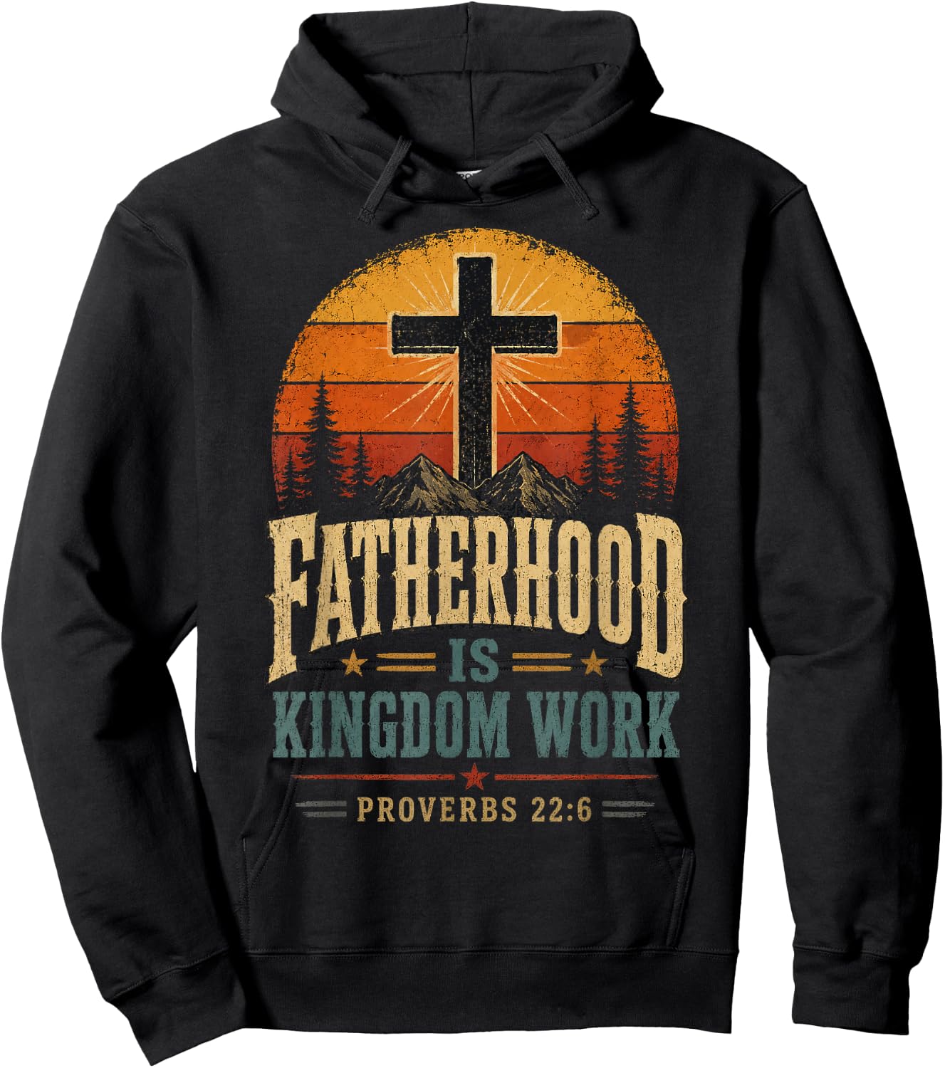 Fatherhood is Kingdom Work Christian Dad Father's Day Faith Hoodie - Hoodie | Black