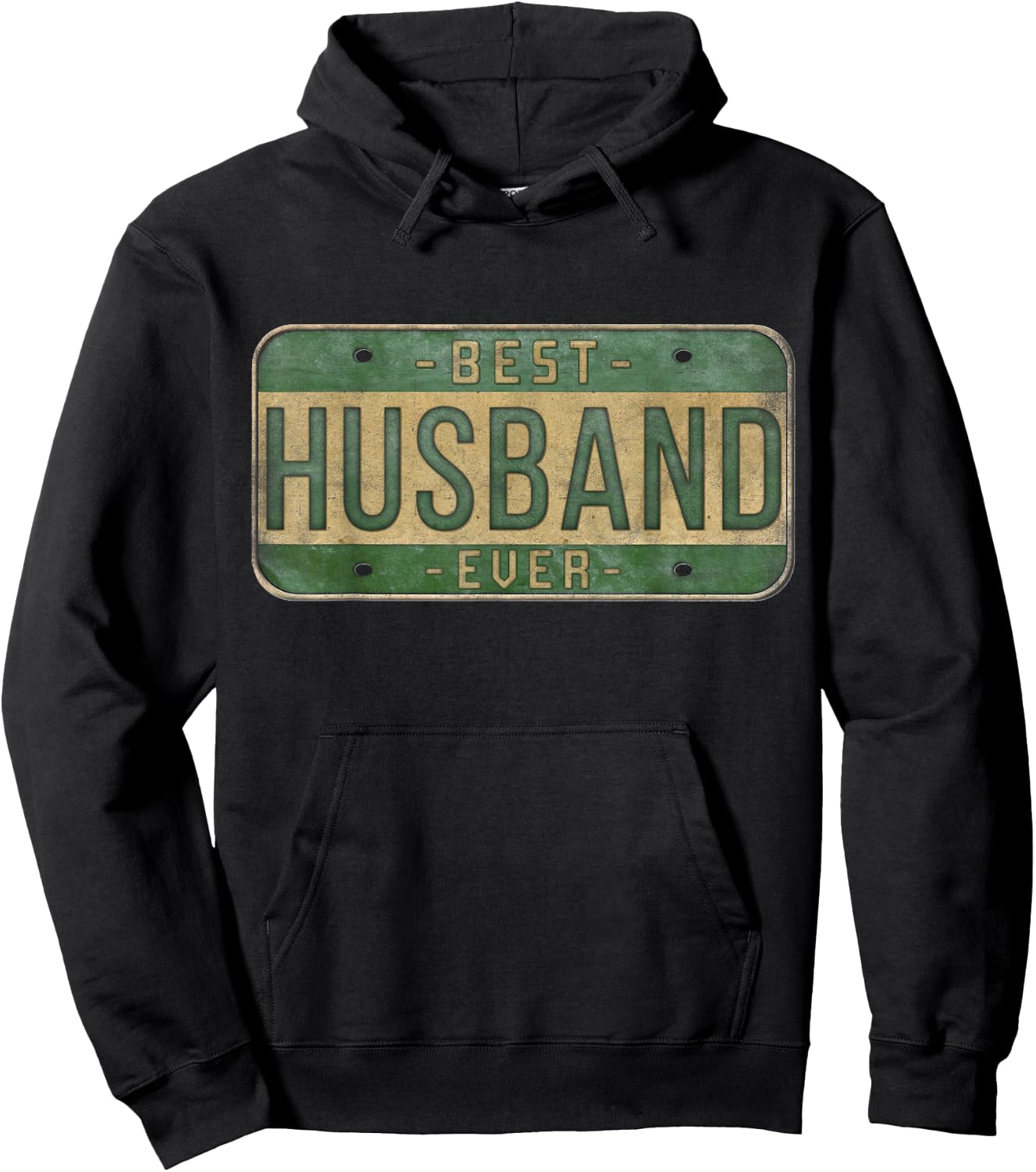 Best Husband Ever Vintage Car Plate Father's Day Dad Hoodie - Hoodie | Black