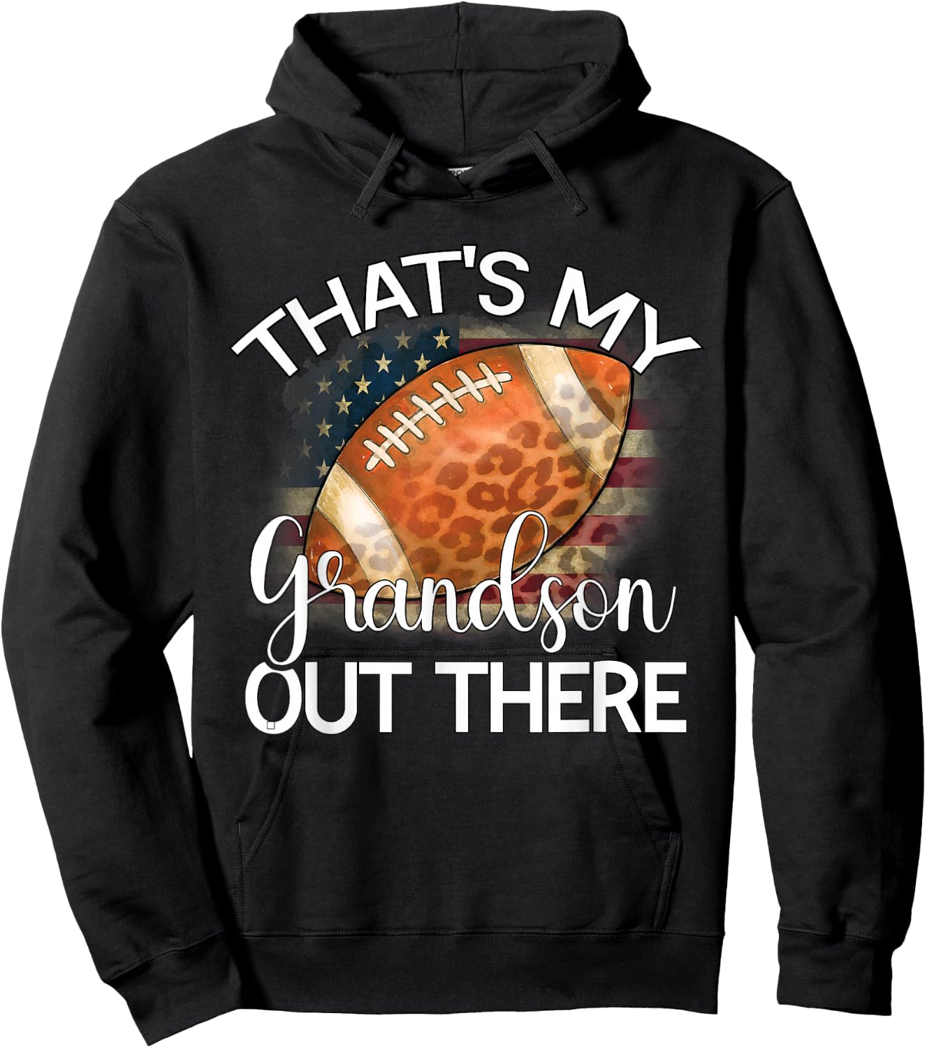 That's My Grandson Out There Football Grandma Grandpa Hoodie - Hoodie | Black