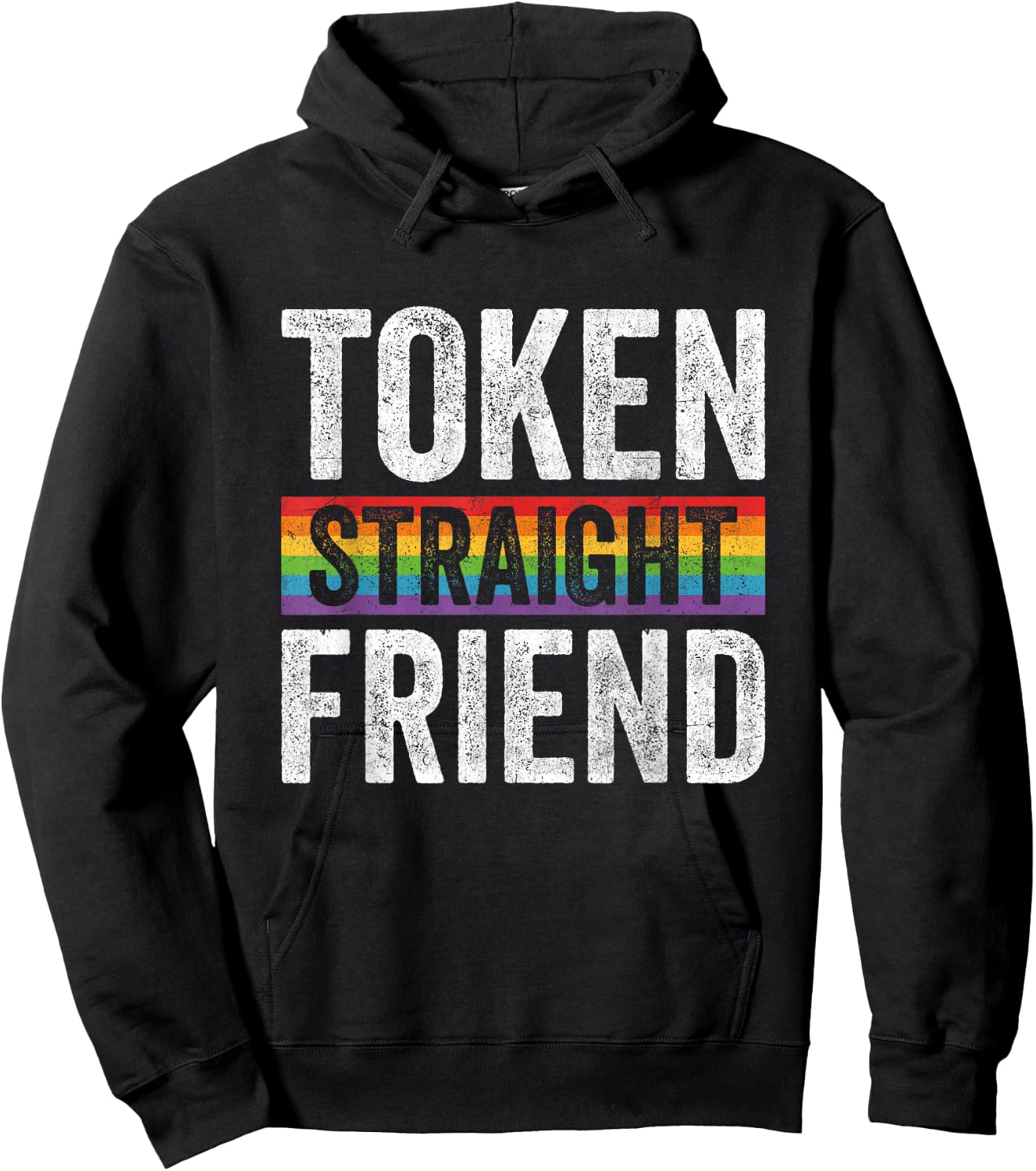 Funny Token Straight Friend LGBTQ Ally Pride Hoodie - Hoodie | Black