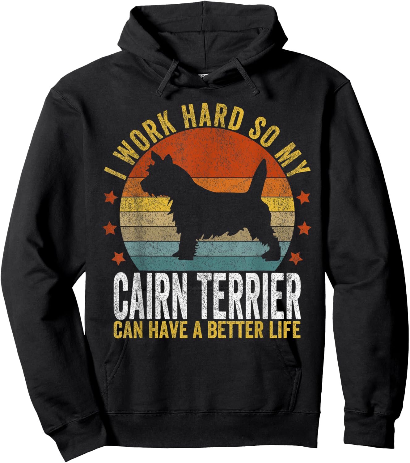 Funny Cairn Terrier Mom Cairn Terrier Dad Retro Vintage Hoodie - Hoodie | Black
