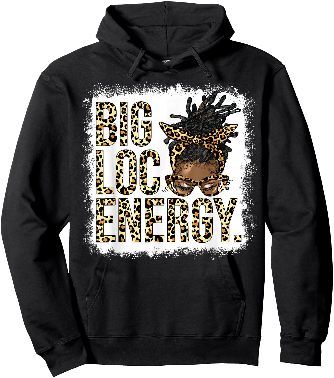 Big Loc Energy Leopard Loc'd Woman Black Girl Juneteenth Hoodie - Hoodie | Black