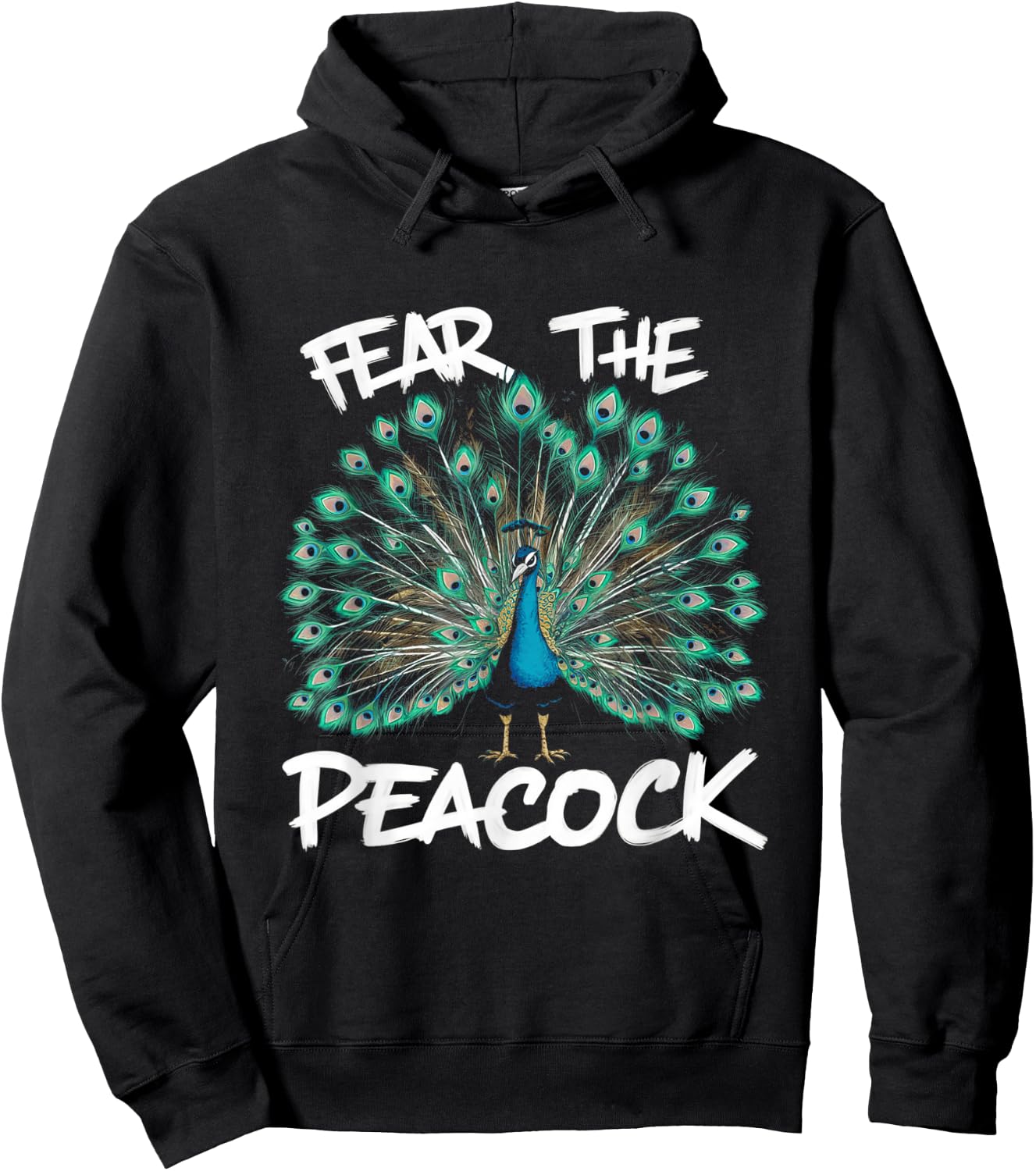 Fear The Peacock Funny for Zookeeper and Ornithologist Hoodie - Hoodie | Black