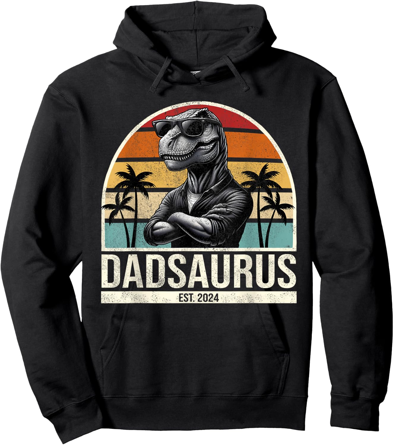 Dad Est 2024 Promoted to Daddy 2024 Pregnancy Announcement Hoodie - Hoodie | Black