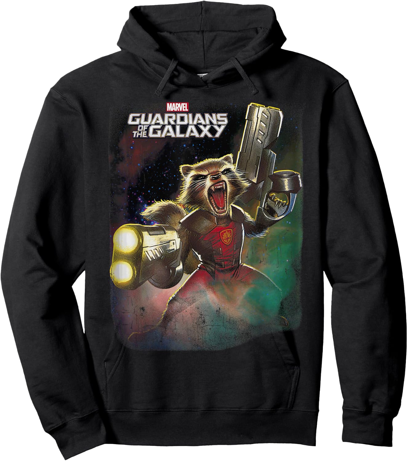 Marvel Guardians of the Galaxy Angry Rocket Poster Hoodie - Hoodie | Black