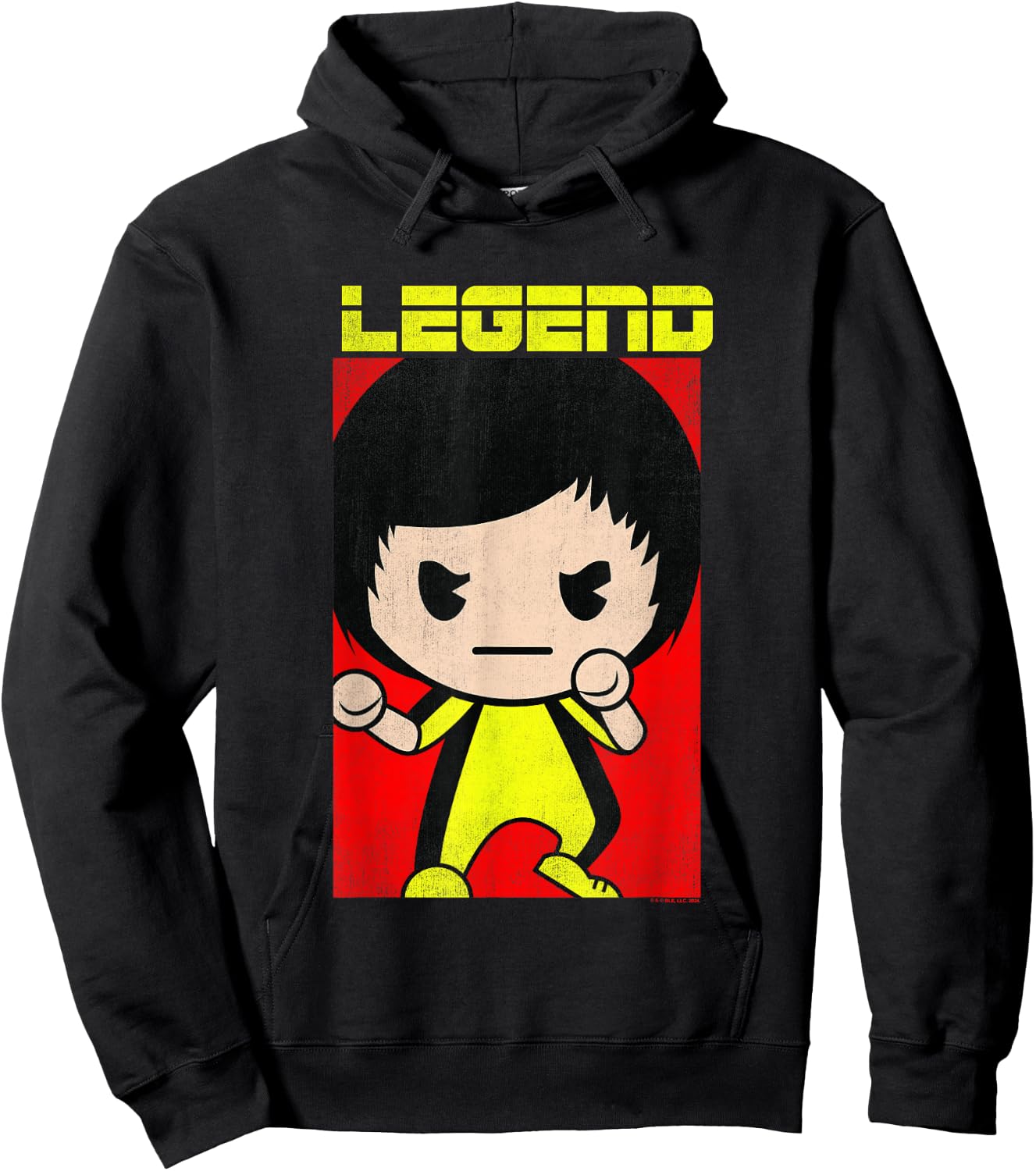 Bruce Lee Legend Iconic Yellow Jumpsuit Vintage Cartoon Hoodie - Hoodie | Black