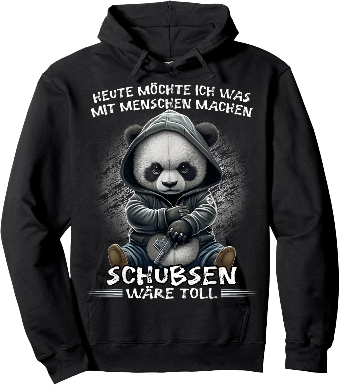 Heute möchte ich was mit Menschen machen Schubsen wäre toll , black Hoodie - Hoodie | Black