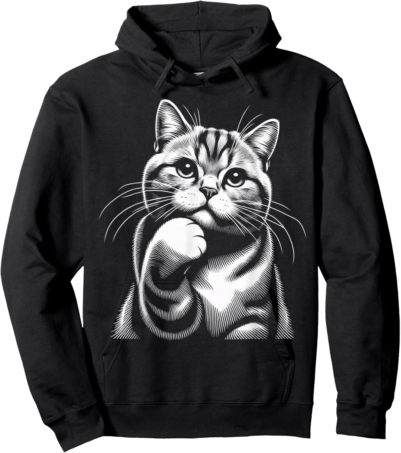 Cute Tabby Cat Paw Hoodie - Hoodie | Black