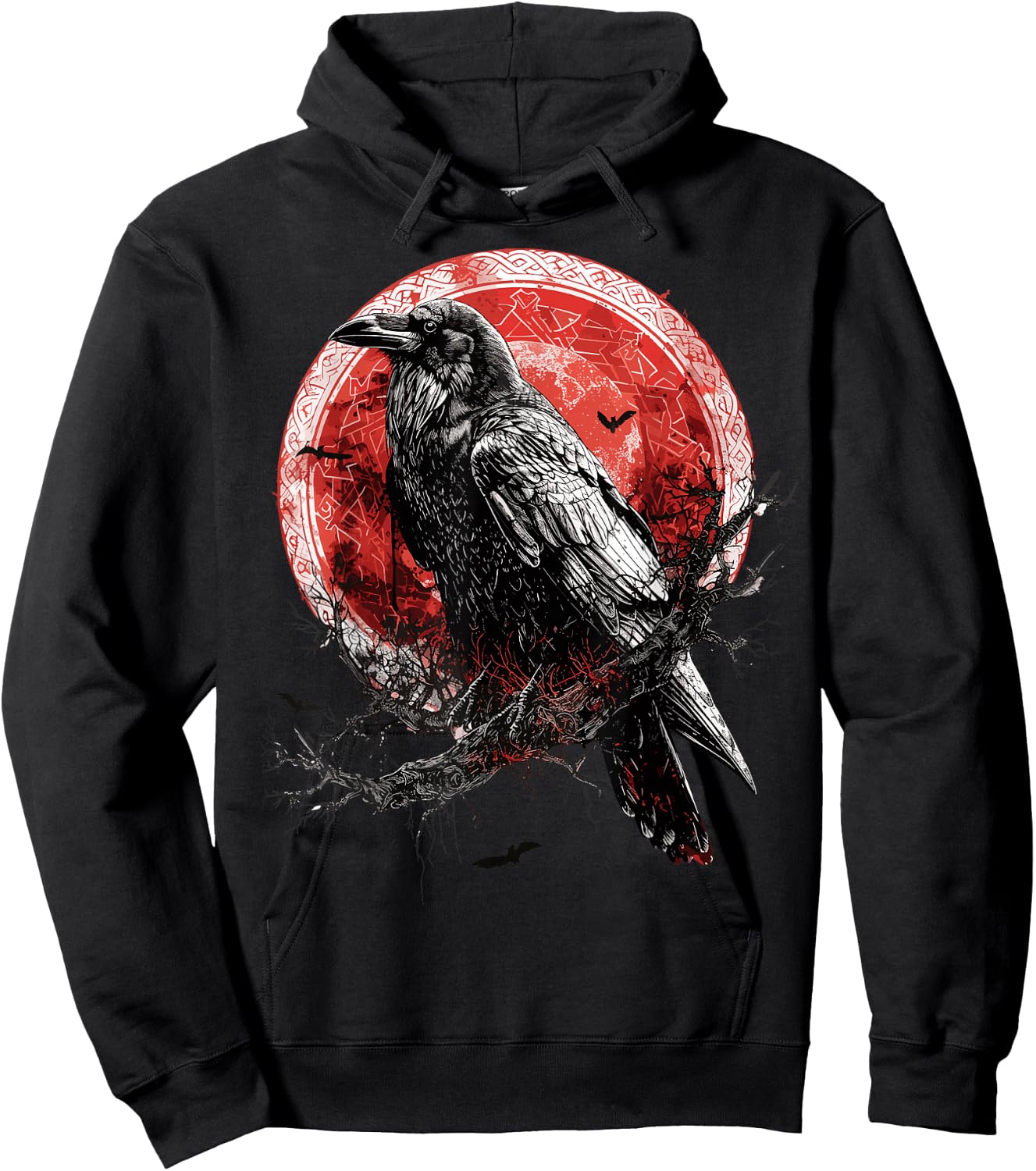 Odin Ravens Huginn & Muninn Vegvisir Vikings Myth Norse Hoodie - Hoodie | Black