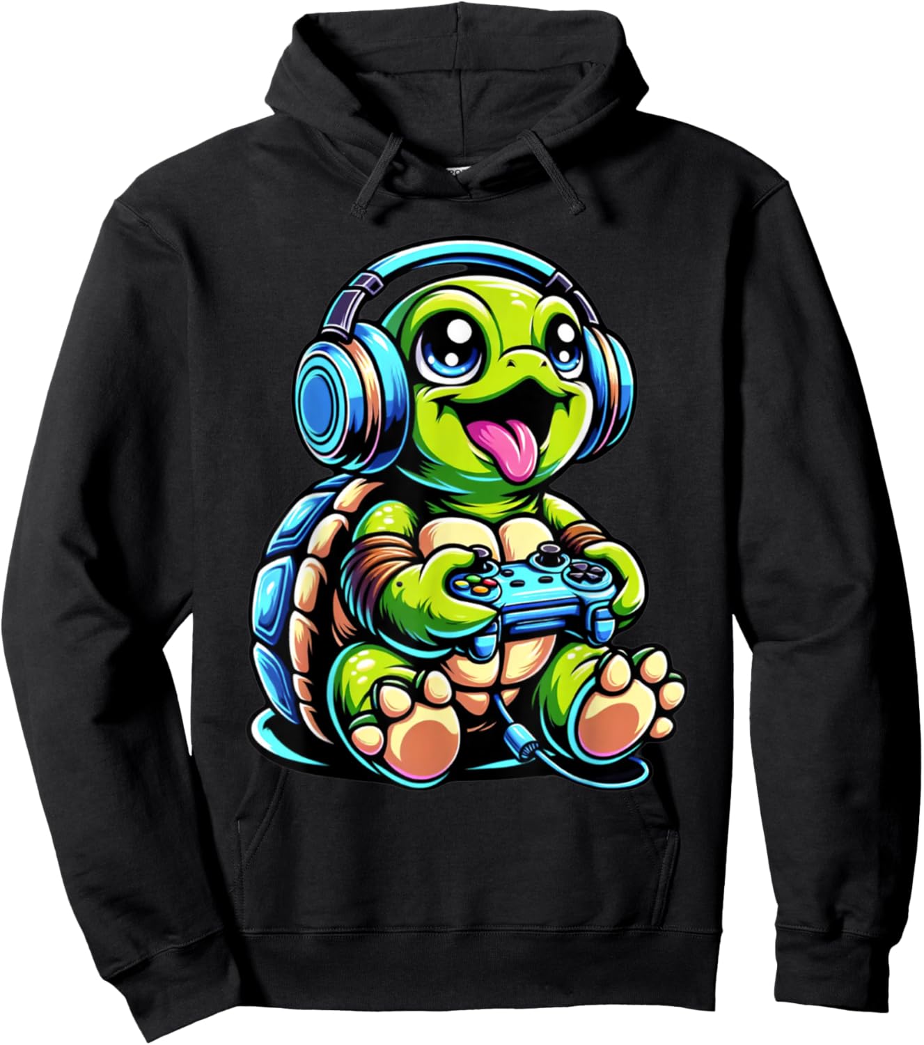 Funny Turtle Gamer Gaming Turtles Video Game Hoodie - Hoodie | Black
