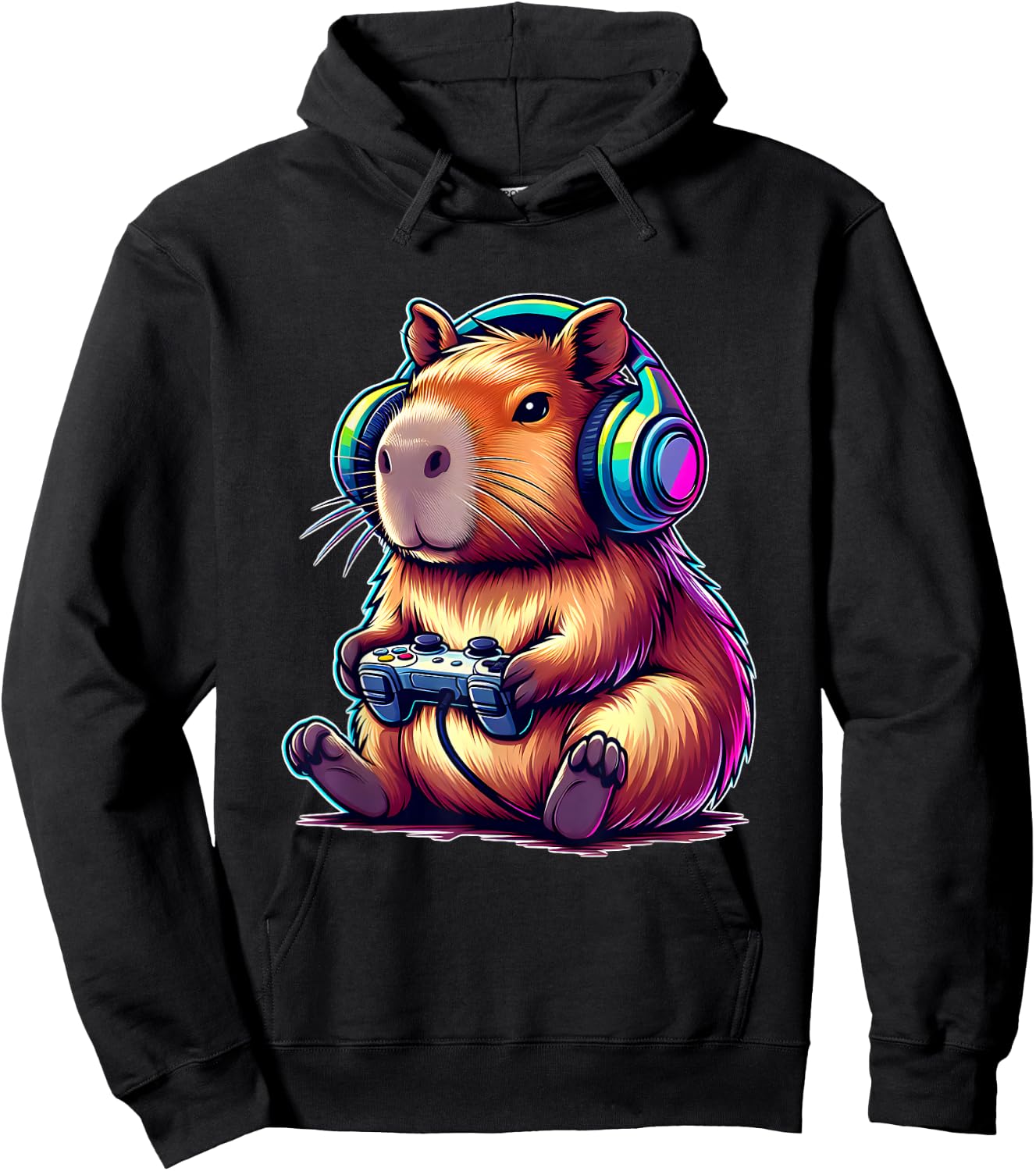 Capybara Funny Video Games Capybara , Black, S Hoodie - Hoodie | Black