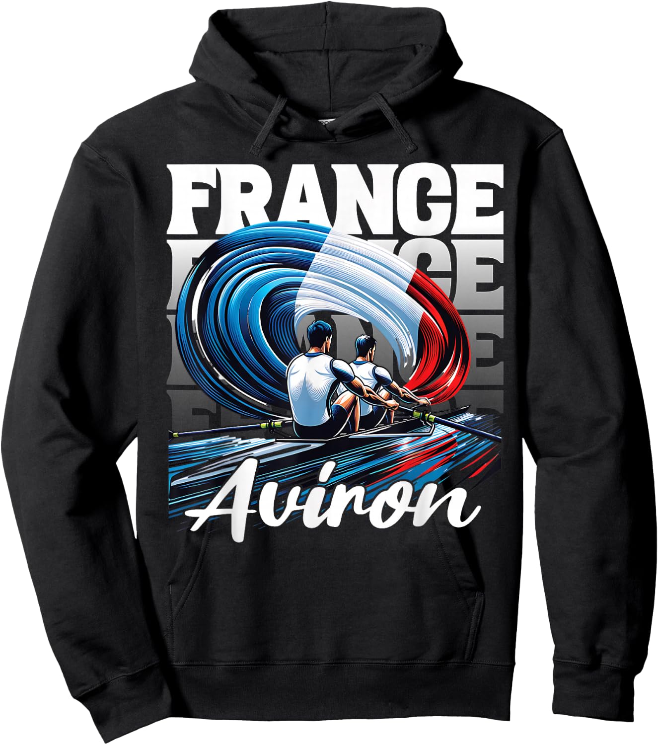 Rowing Supporter Sports Competition France Rowing , Blue, S Hoodie - Hoodie | Black