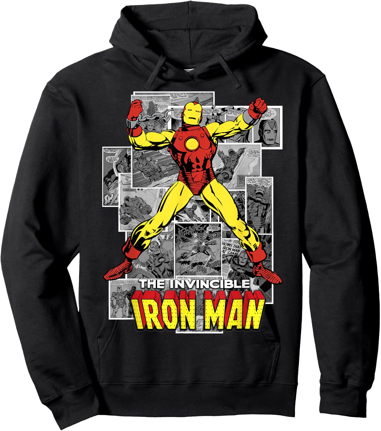 Marvel Avengers Iron Man Comic Panel Portrait Hoodie - Hoodie | Black