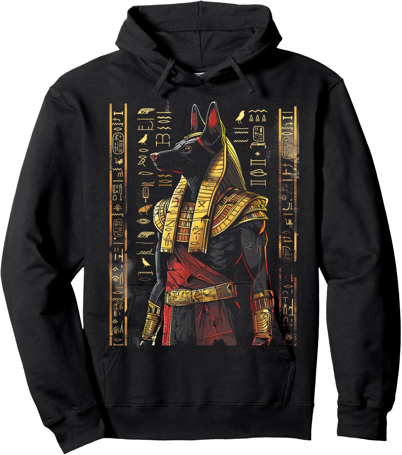 Anubis Egyptian Hieroglyphics Egyptian God Hoodie - Hoodie | Black