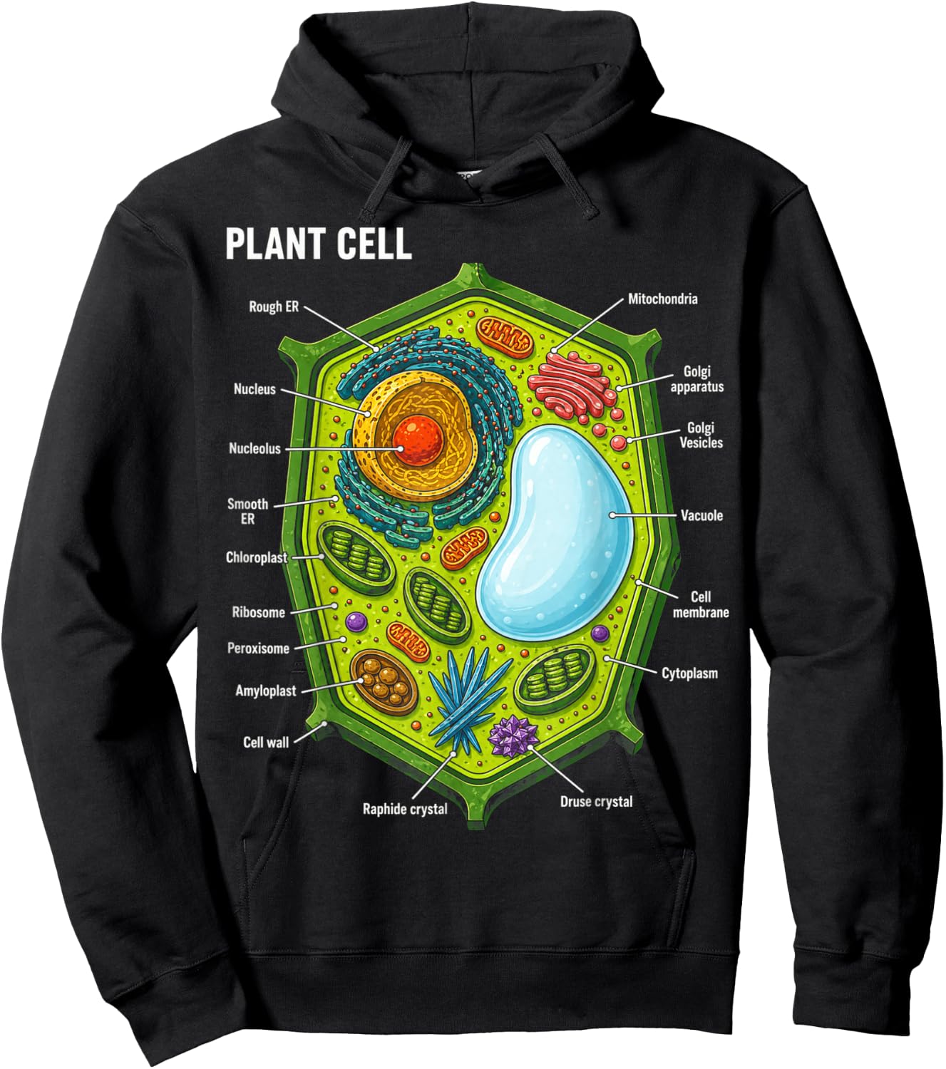 Plant Cell Anatomy Biology Science Education Gifts Men Women Hoodie - Hoodie | Black
