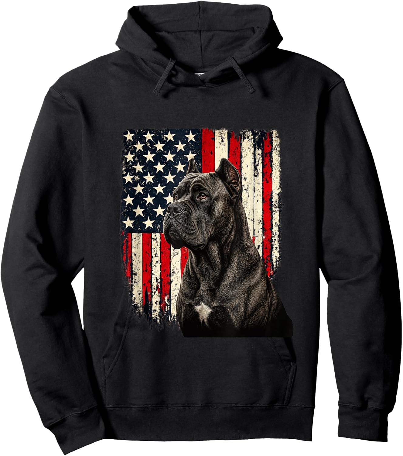 Cane Corso 4th July USA American Flag Cane Corso Lovers Hoodie - Hoodie | Black