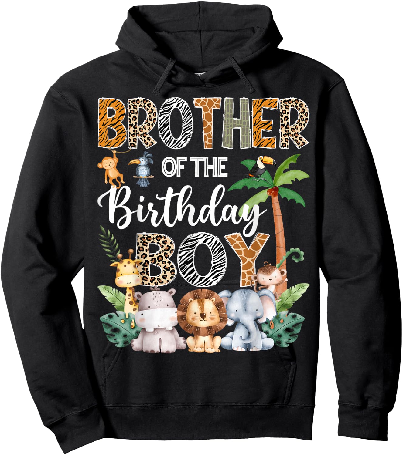 Bruder des Geburtstags Junge Safari Dschungel Bday Party Hoodie - Hoodie | Black