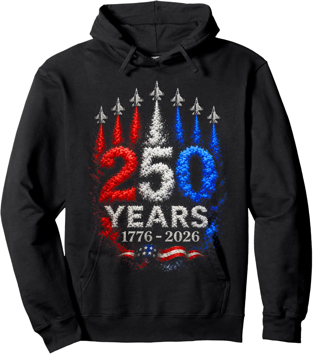 USA America 250 Year Jets Hoodie - Hoodie | Black