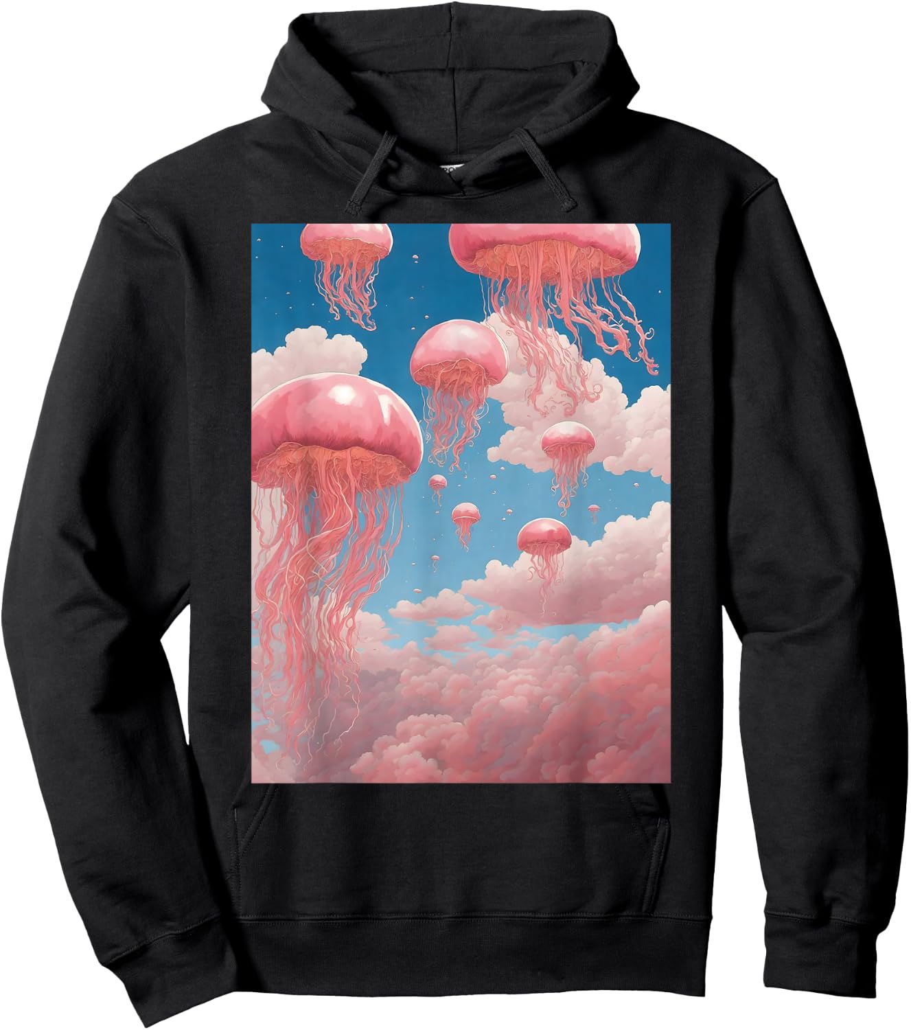Jellyfish Pink Weirdcore Dreamcore Pastel Aesthetic Hoodie - Hoodie | Black
