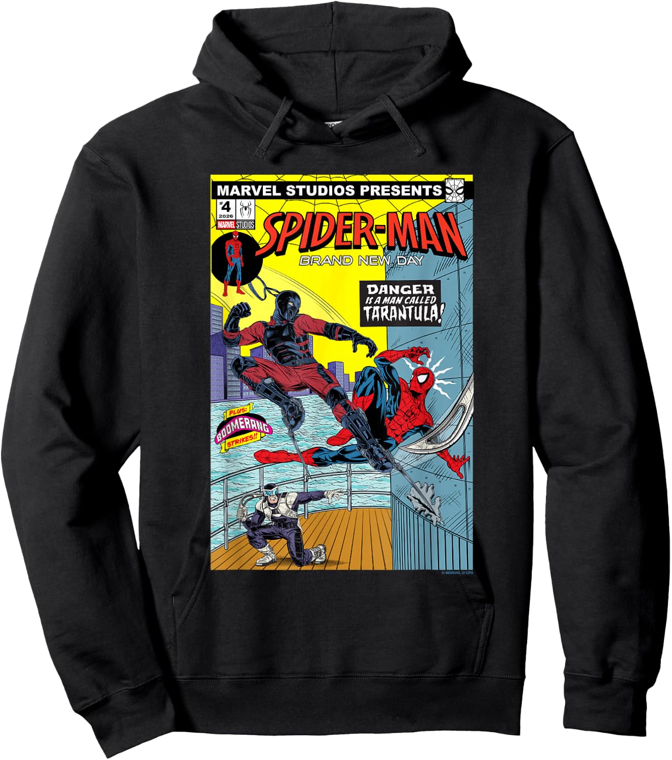 Marvel Spider-Man: New Day Danger Tarantula Comic Hoodie - Hoodie | Black