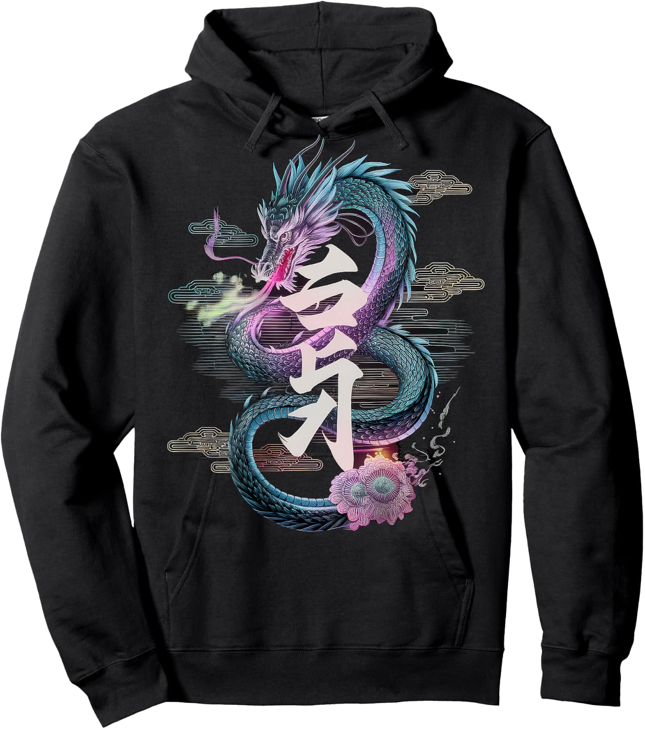Japanese Aesthetic Streetwear Backprint Vaporwave Fashion , black Hoodie - Hoodie | Black