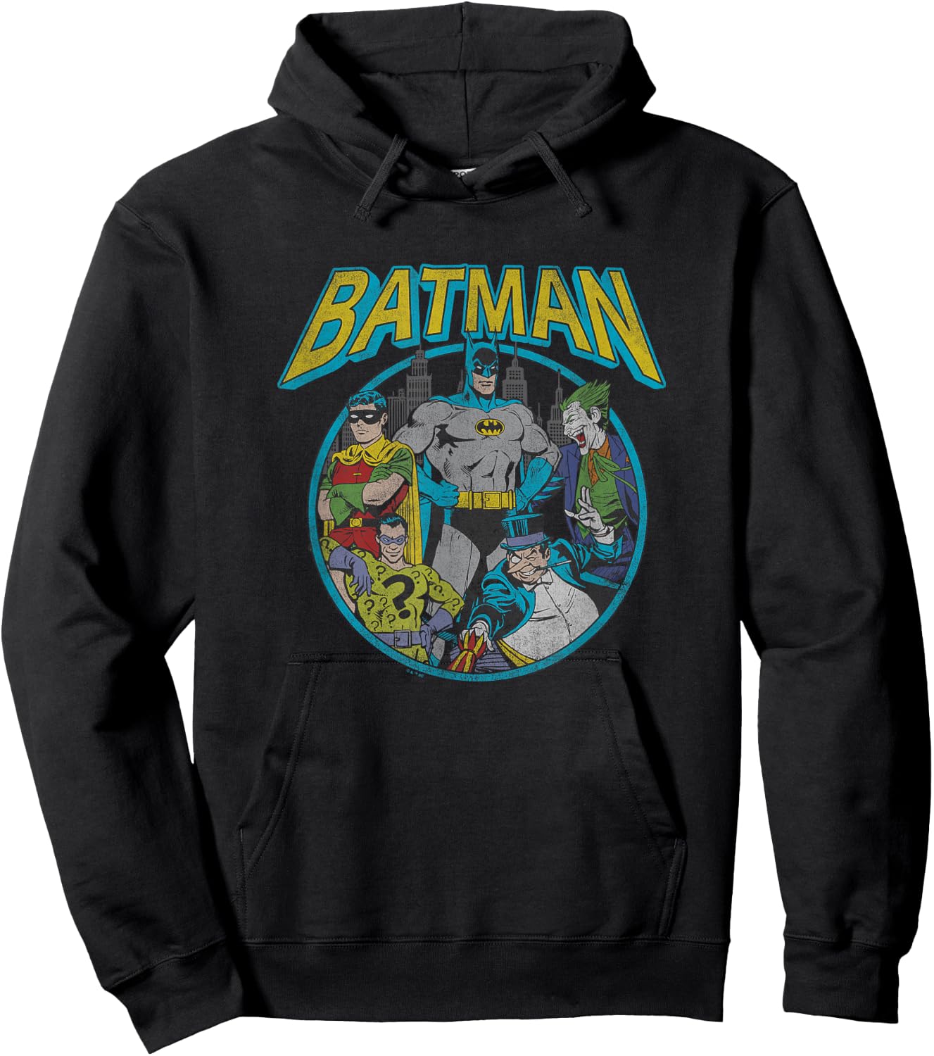 DC Comics Batman Frenemies Vintage Circle Group Shot Hoodie - Hoodie | Black