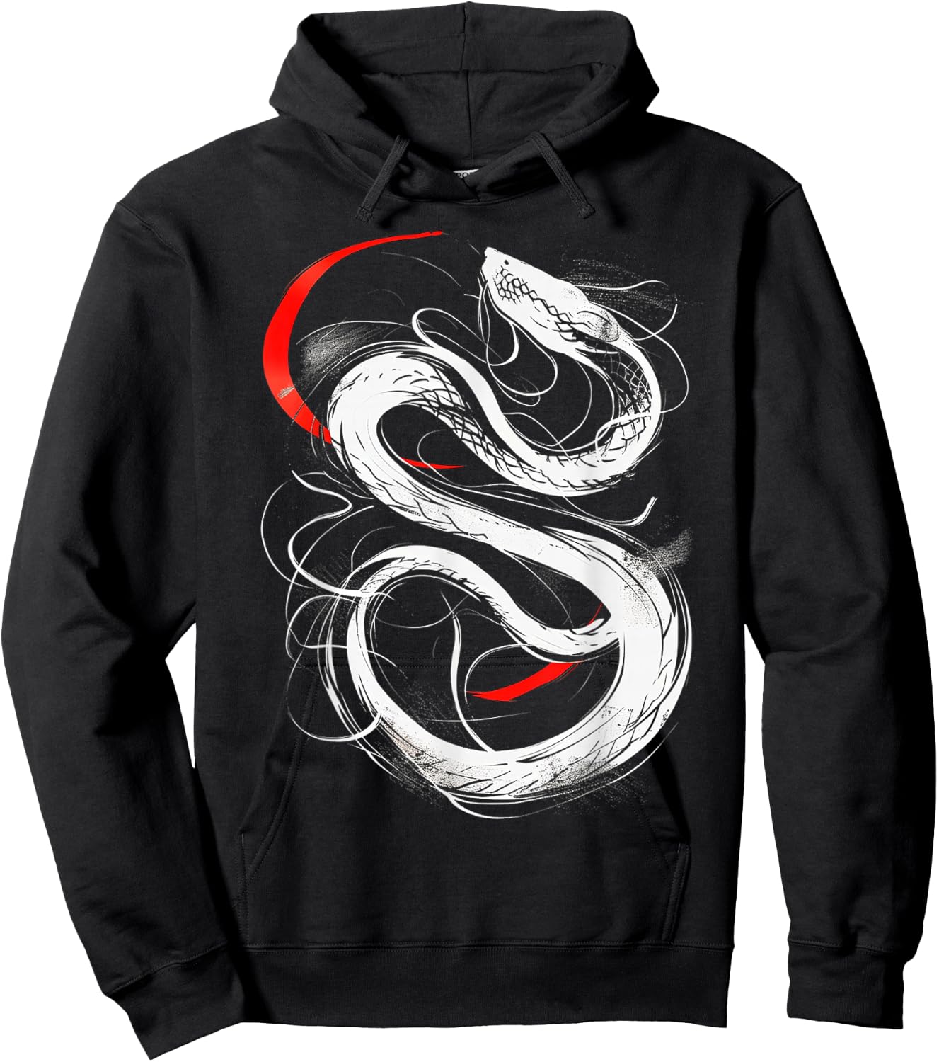 Snake Art Drawing Animal Love Abstract Graphic Snake Hoodie - Hoodie | Black