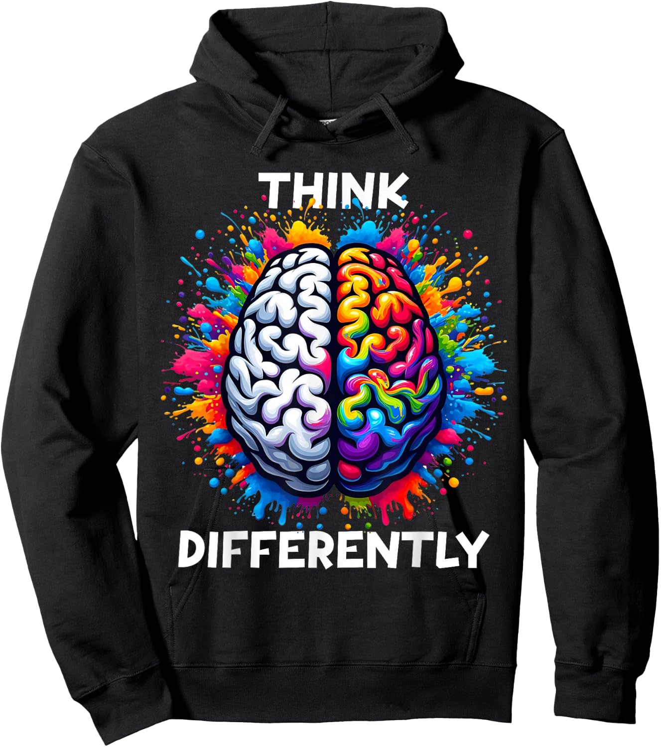 Neurodiversity Shirt - Think Differently ADHD Autism , Black Hoodie - Hoodie | Black