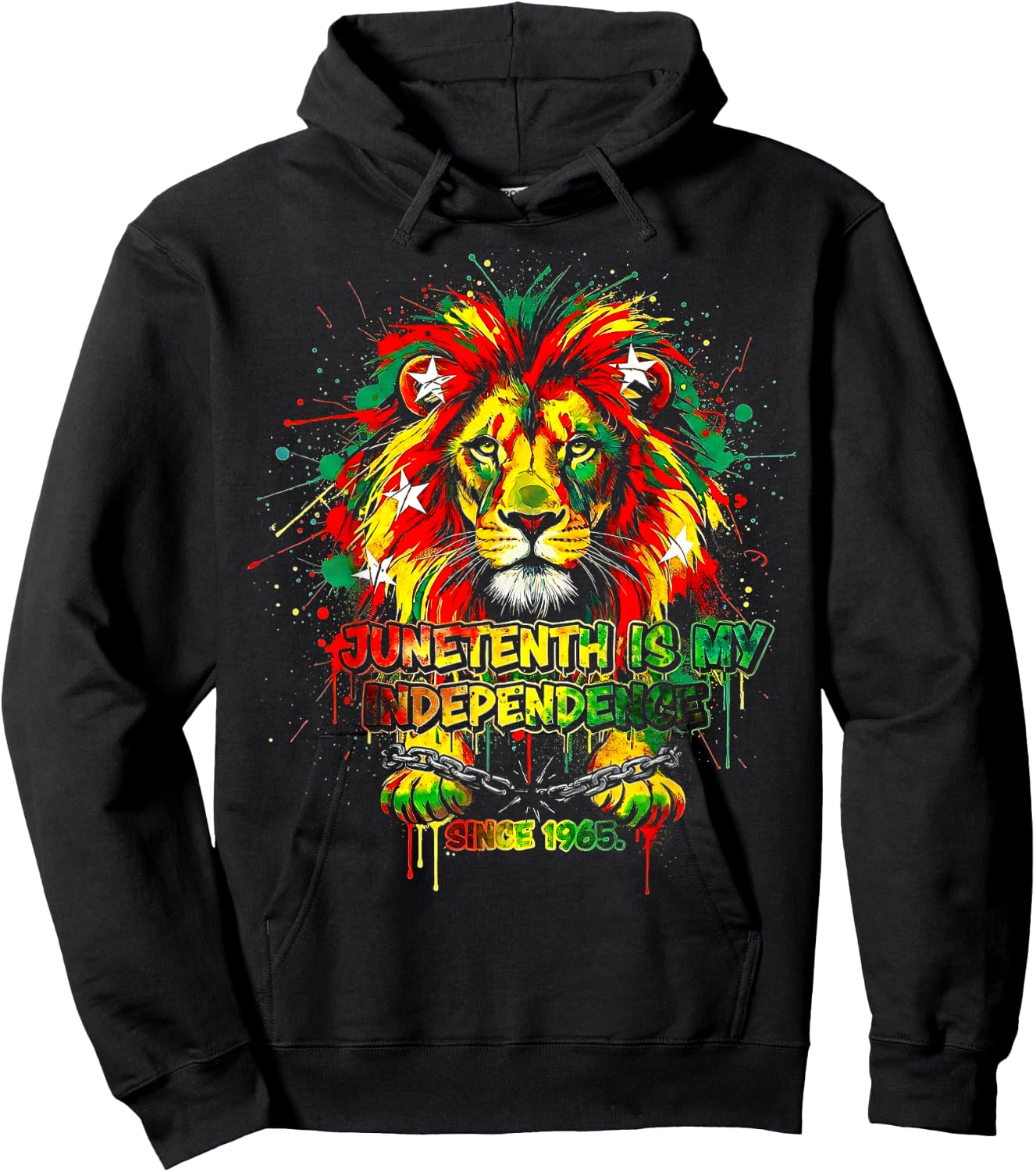 Juneteenth Lion Black African June 19th 1965 Men Women Black Hoodie - Hoodie | Black