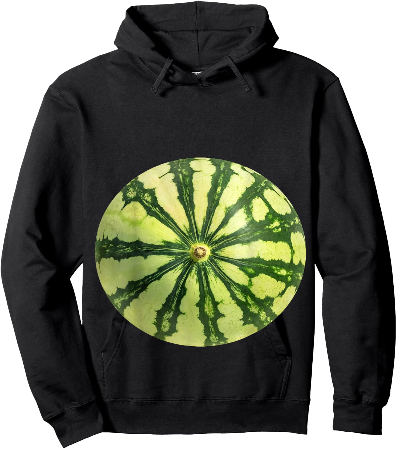 Funny Big Belly Watermelon Hoodie - Hoodie | Black