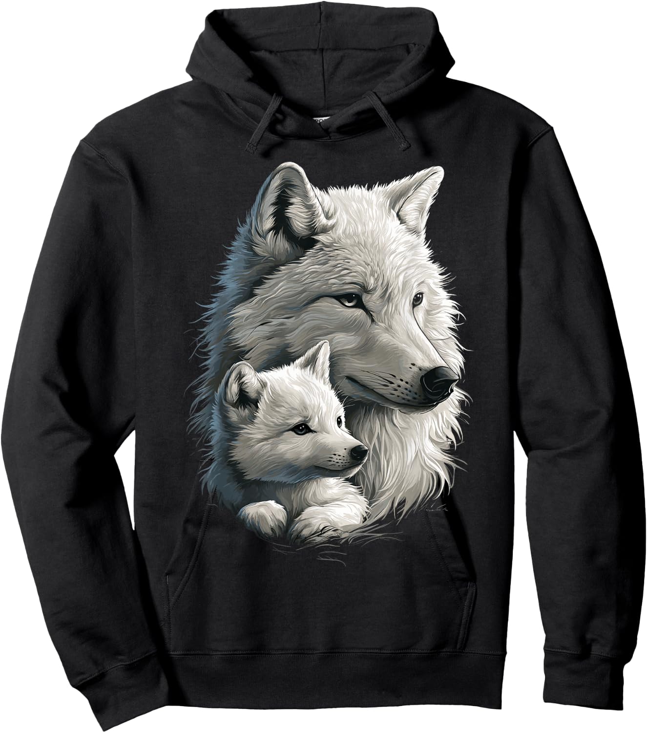 Wolf und Wolfswelpe Herren Wolfsliebhaber Mädchen Damen Wolf Hoodie - Hoodie | Black