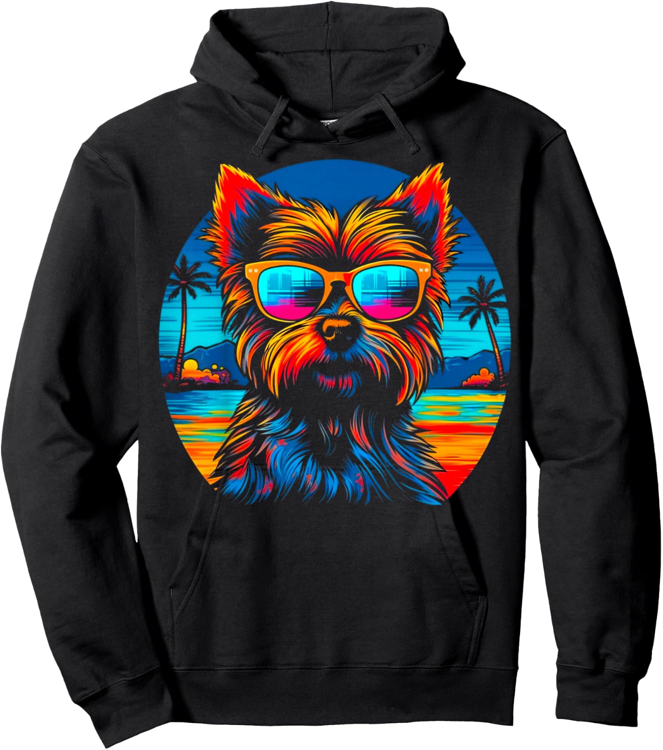 Yorkie Dog Yorkshire Terrier Summer Party Hoodie - Hoodie | Black
