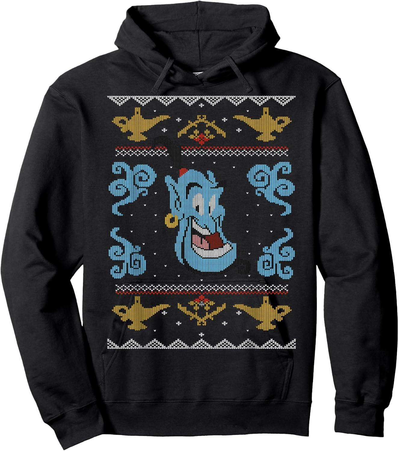 Disney Aladdin Genie Ugly Christmas Sweater Design Hoodie - Hoodie | Black