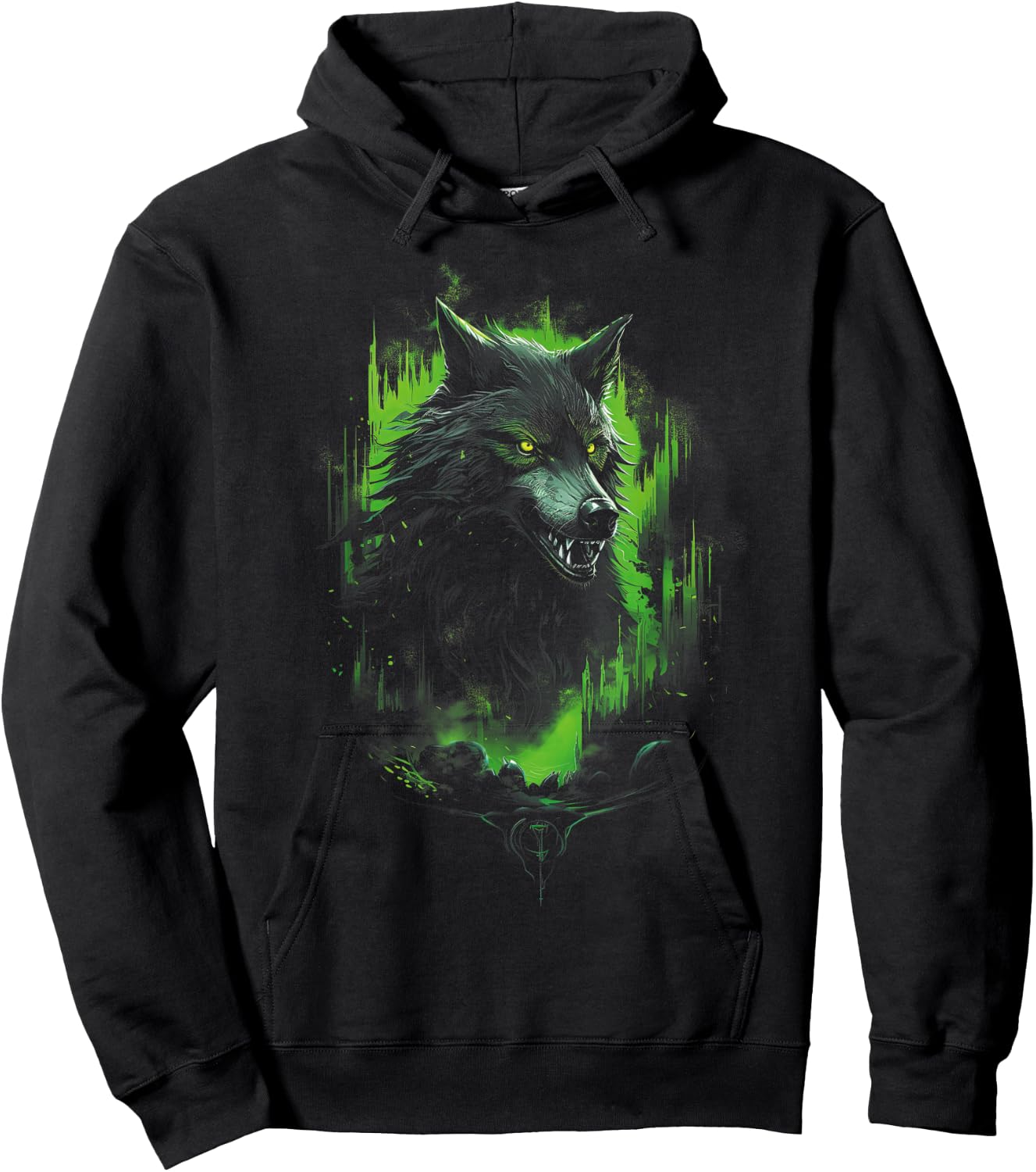 Fantasy Wolf Horror Forest Hoodie - Hoodie | Black